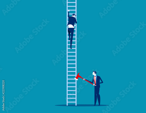 Business partner unethical competition concept. Concept business vector illustration, Flat business character, Cartoon style design.
