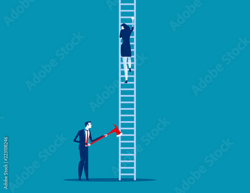 Business partner unethical competition concept. Concept business vector illustration, Flat business character, Cartoon style design.