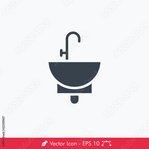 Sink (Washbasin) Icon / Vector