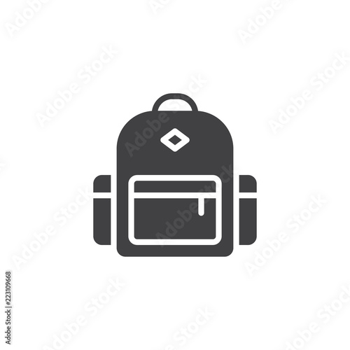 Backpack vector icon. filled flat sign for mobile concept and web design. rucksack simple solid icon. Symbol, logo illustration. Pixel perfect vector graphics