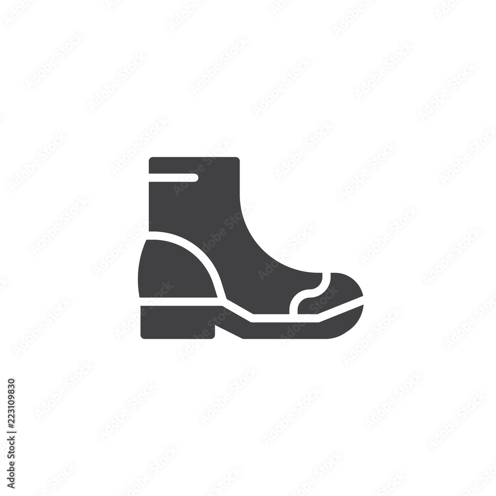 Boots vector icon. filled flat sign for mobile concept and web design. Shoe simple solid icon. Symbol, logo illustration. Pixel perfect vector graphics