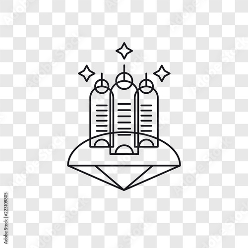 Space colony vector icon isolated on transparent background, Space colony logo design