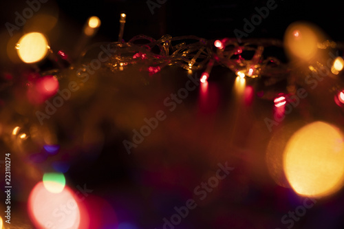 The color of the light flashes orange in the form of Bokeh.