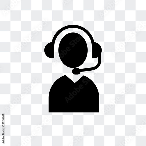telemarketer icon isolated on transparent background. Modern and editable telemarketer icon. Simple icons vector illustration.