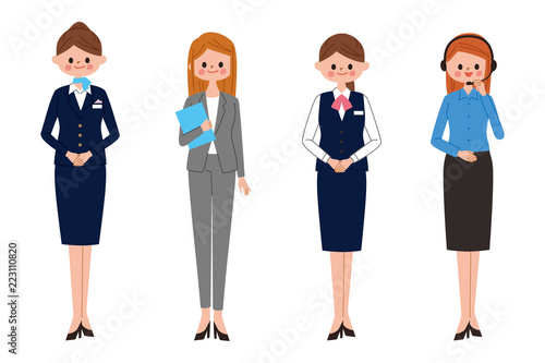 働く女性　イラスト　サービスと接客