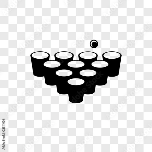 beer pong icons isolated on transparent background. Modern and editable beer pong icon. Simple icon vector illustration.