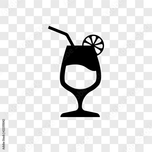 cocktail icons isolated on transparent background. Modern and editable cocktail icon. Simple icon vector illustration.