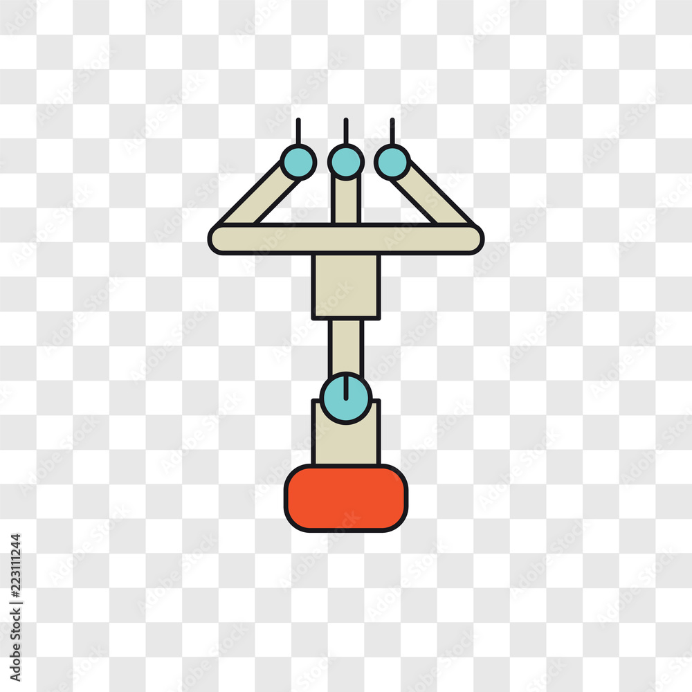 Industrial robot vector icon isolated on transparent background ...