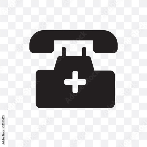 emergency call icon isolated on transparent background. Simple and editable emergency call icons. Modern icon vector illustration.