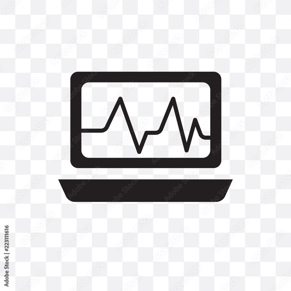 cardiogram icon isolated on transparent background. Simple and editable cardiogram icons. Modern icon vector illustration.