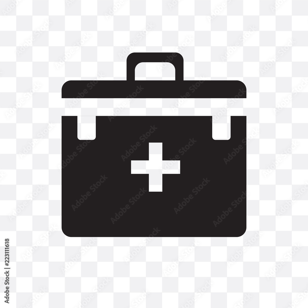 Obraz premium first aid kit icon isolated on transparent background. Simple and editable first aid kit icons. Modern icon vector illustration.