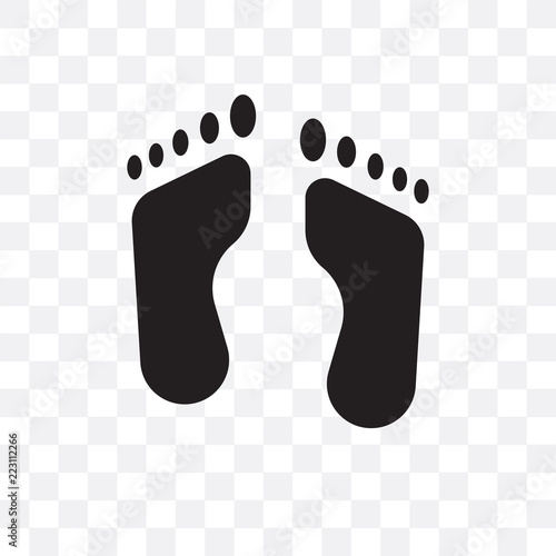 footprint icon isolated on transparent background. Simple and editable footprint icons. Modern icon vector illustration.