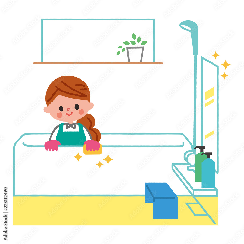 風呂掃除 イラスト タイプb Stock ベクター Adobe Stock