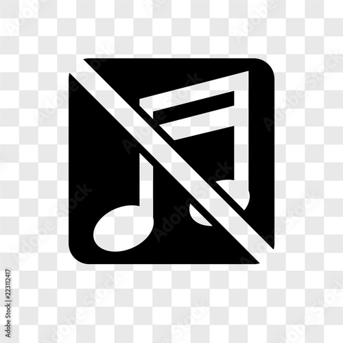 no music icons isolated on transparent background. Modern and editable no music icon. Simple icon vector illustration.
