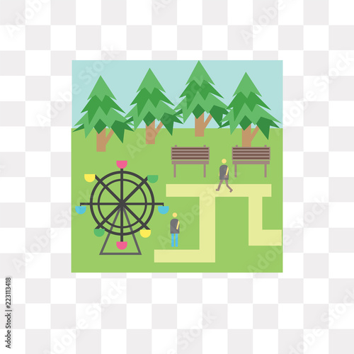 park icon on transparent background. Modern icons vector illustration. Trendy park icons