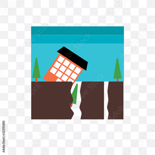 landslide icon isolated on transparent background. Simple and editable landslide icons. Modern icon vector illustration.