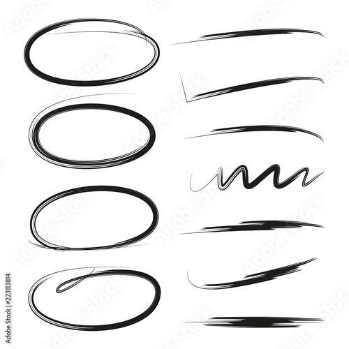 hand drawn circle highlighters and underlines