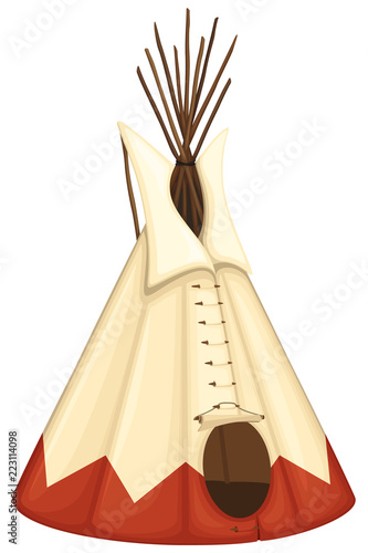 Vector illustration of a Native American tipi (teepee).
