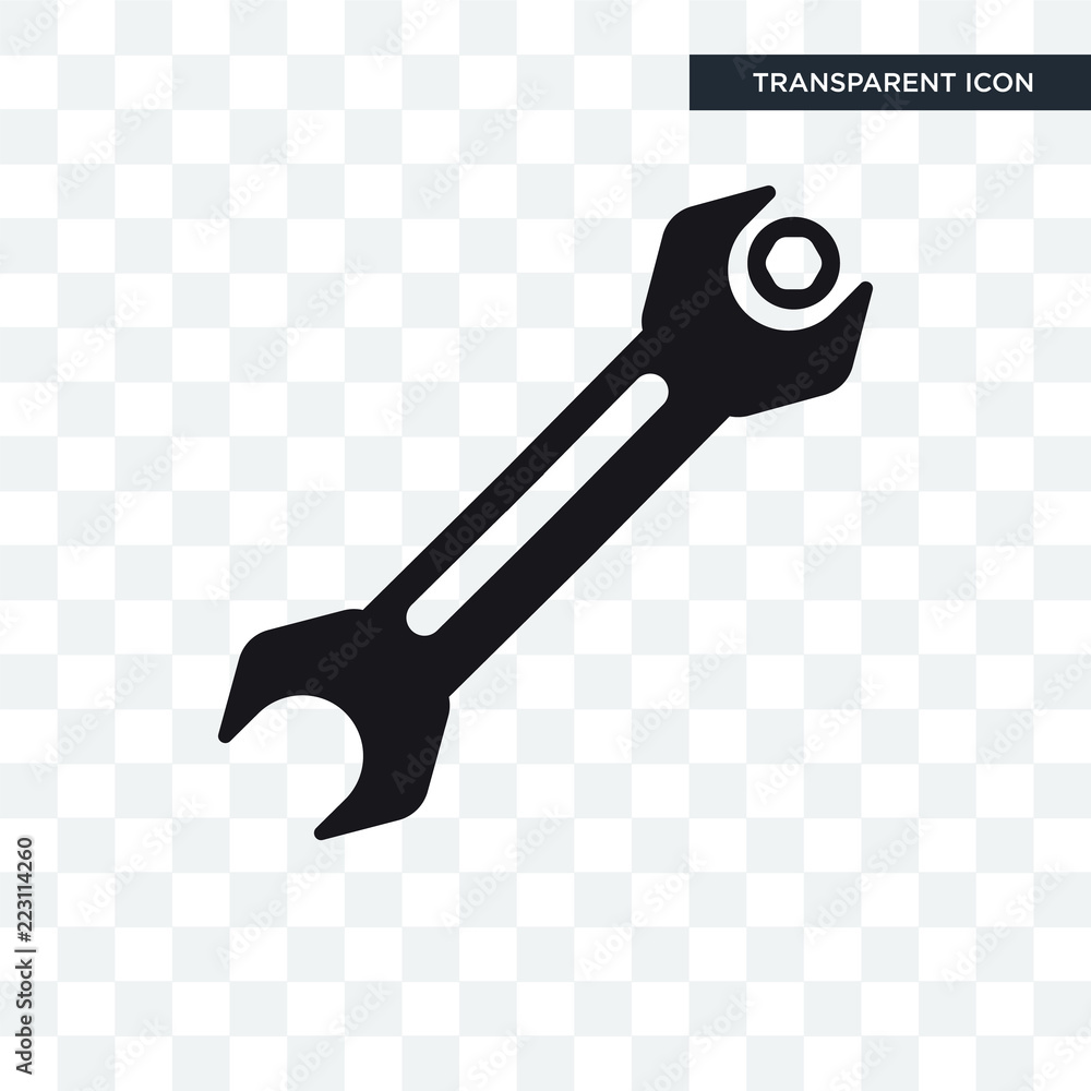 Wrench and Gear vector icon isolated on transparent background, Wrench ...