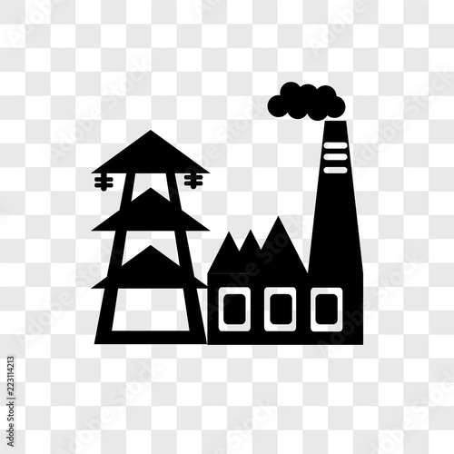power plant icons isolated on transparent background. Modern and editable power plant icon. Simple icon vector illustration.