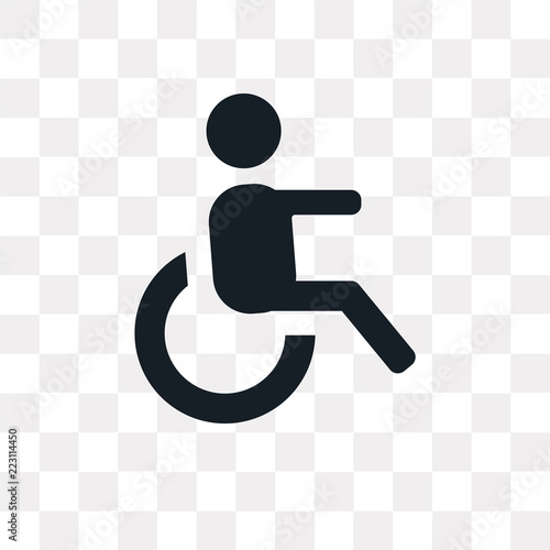 wheelchair side view icon on transparent background. Modern icons vector illustration. Trendy wheelchair side view icons