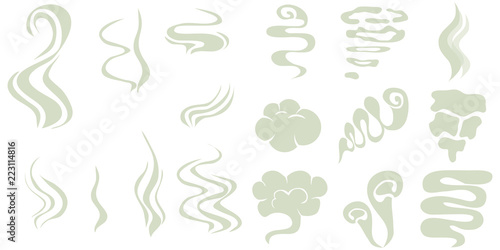 Smoke, a large set of animated smoke vectors. Realistic gray smoke. Flat design, vector illustration, vector.