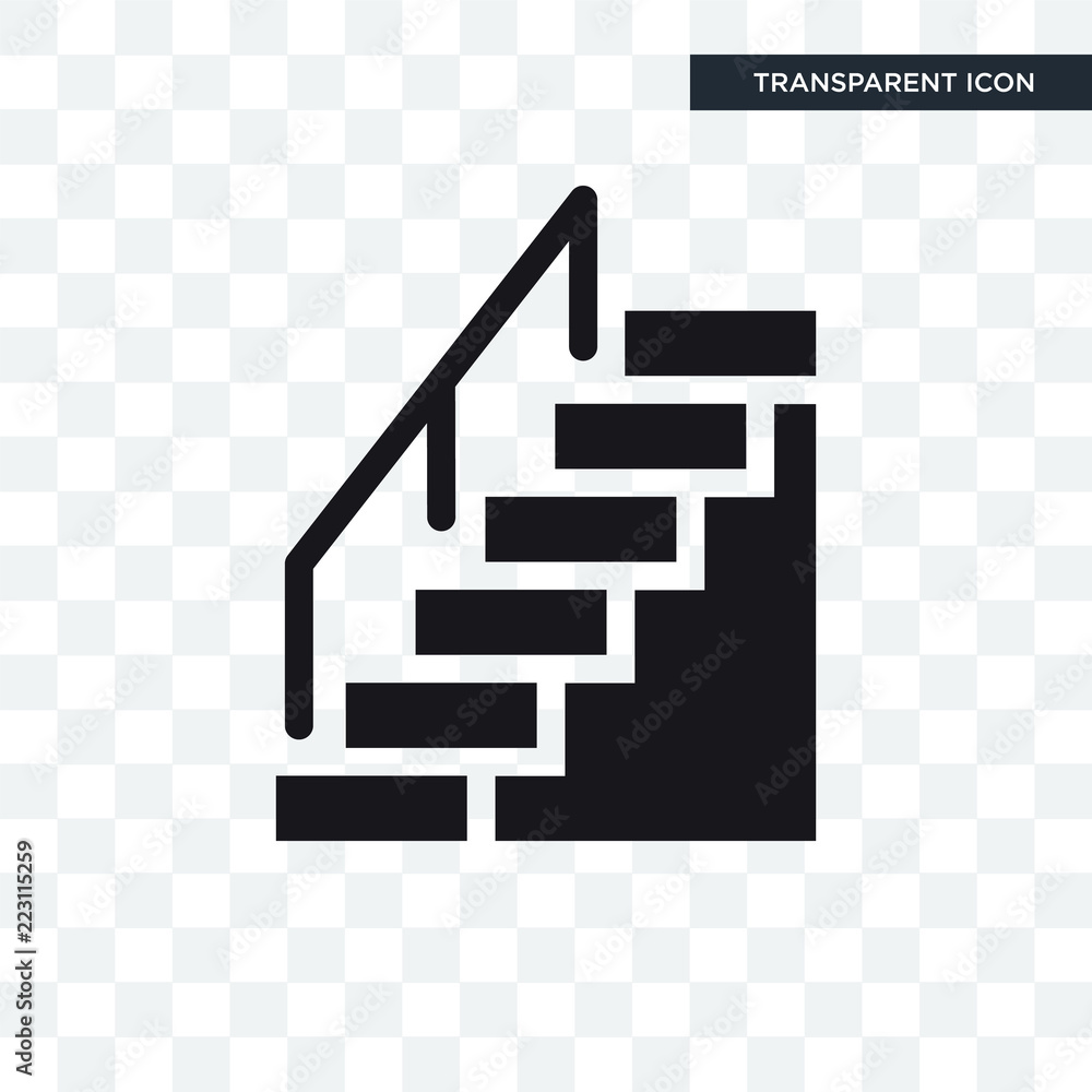 Stairs with Handle vector icon isolated on transparent background, Stairs with Handle logo design Stairs with Handle vector icon isolated on transparent background, Stairs with Handle logo design
