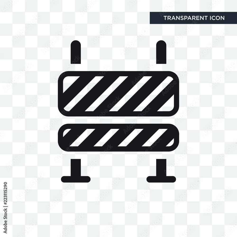 Road Barrier vector icon isolated on transparent background, Road Barrier  logo design Stock Vector | Adobe Stock
