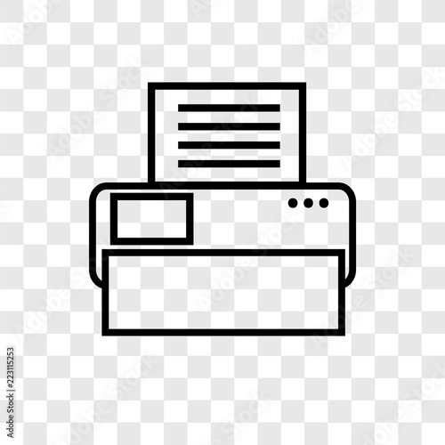 Printer vector icon isolated on transparent background, Printer logo design