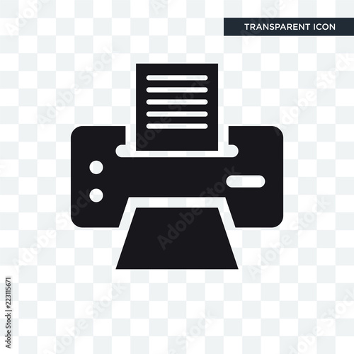 Blank paper and printer vector icon isolated on transparent background, Blank paper and printer logo design