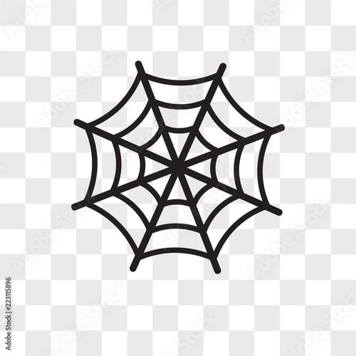 Spider web vector icon isolated on transparent background, Spider web logo design