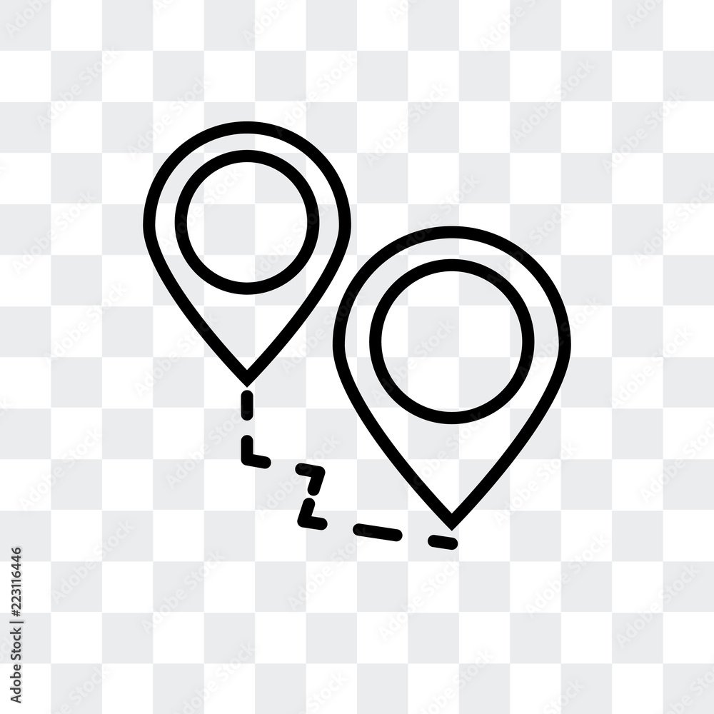 destination icon isolated on transparent background. Modern and ...