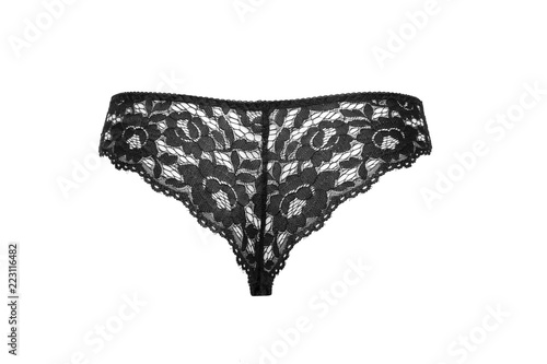 Luxurious underwear female black underwear, rear view