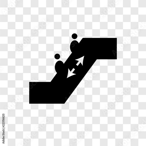 Escalator vector icon isolated on transparent background, Escalator logo design