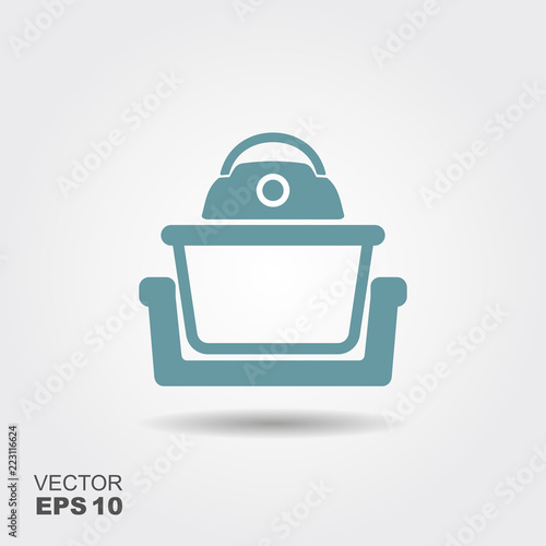 Electric convection oven Icon in flat style isolated on grey background.