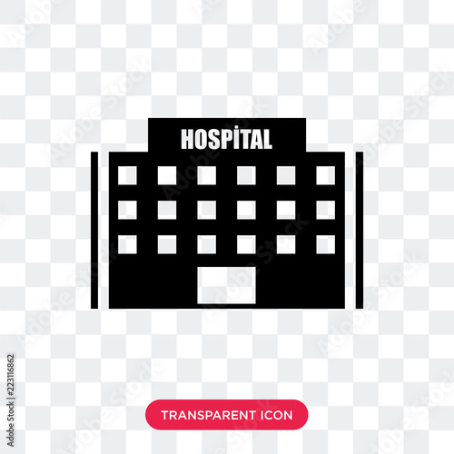 Hospital Building vector icon isolated on transparent background, Hospital Building logo design