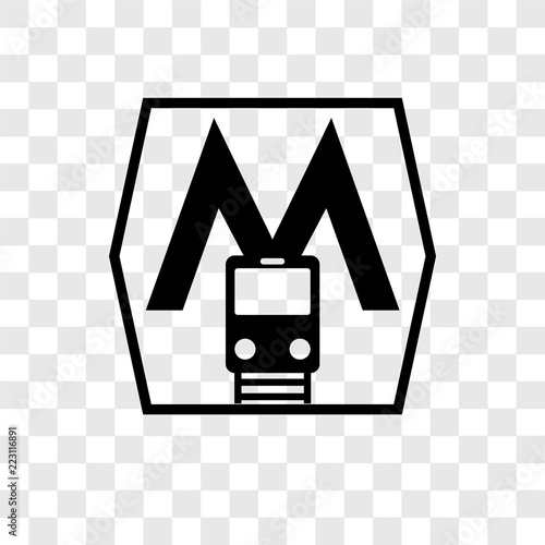 Metro vector icon isolated on transparent background, Metro logo design