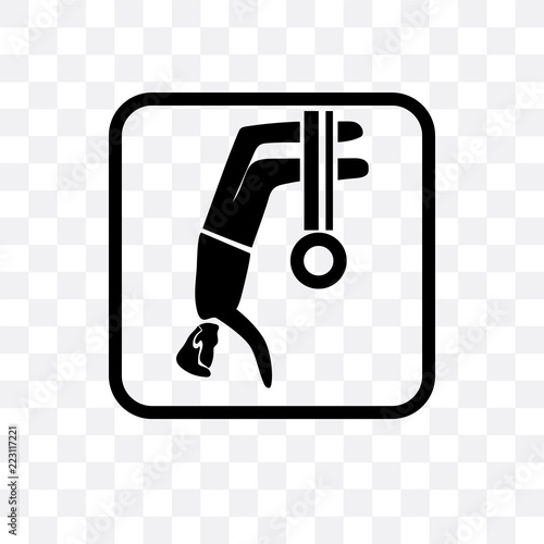 trapeze artist icon isolated on transparent background. Simple and editable trapeze artist icons. Modern icon vector illustration.