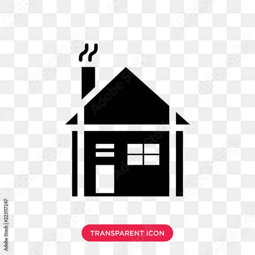 House with Chimney vector icon isolated on transparent background, House with Chimney logo design