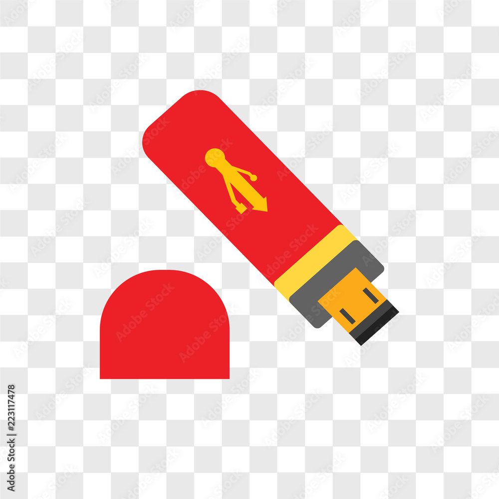 usb icons isolated on transparent background. Modern and editable usb icon. Simple icon vector illustration.