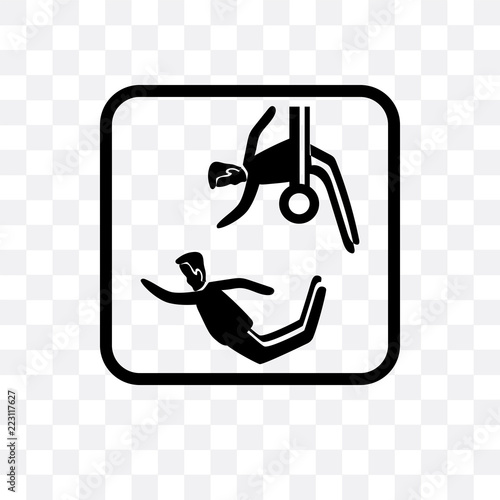 trapeze artists icon isolated on transparent background. Simple and editable trapeze artists icons. Modern icon vector illustration.
