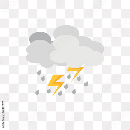 thunderstorm icon on transparent background. Modern icons vector illustration. Trendy thunderstorm icons