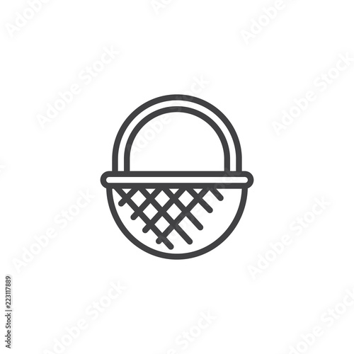 Wicker basket outline icon. linear style sign for mobile concept and web design. Straw basket simple line vector icon. Symbol, logo illustration. Pixel perfect vector graphics