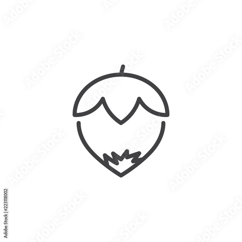 Hazelnut outline icon. linear style sign for mobile concept and web design. Nut simple line vector icon. Symbol, logo illustration. Pixel perfect vector graphics
