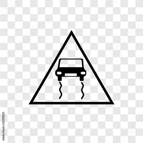 Slippy road vector icon isolated on transparent background, Slippy road logo design