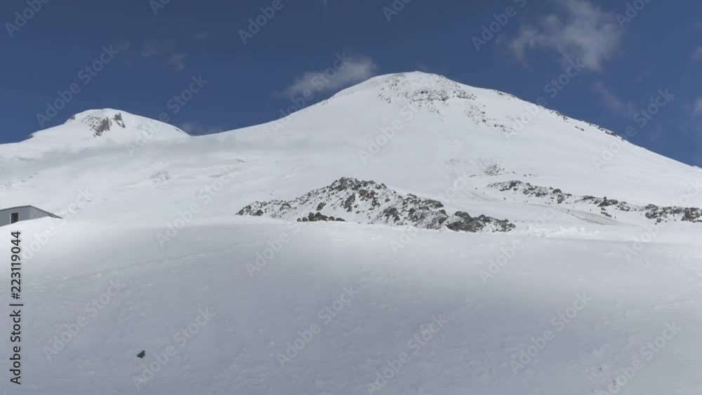 Two peaks of mount Elbrus. On a Sunny summer day.