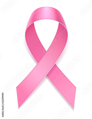 pink ribbon breast cancer awareness stock vector illustration