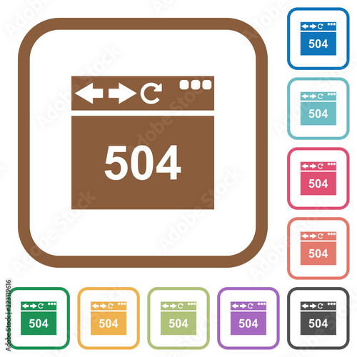 Browser 504 Gateway Timeout simple icons