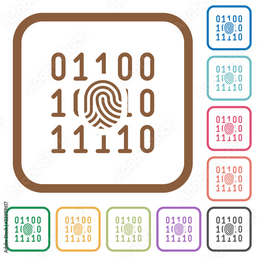 Digital fingerprint simple icons