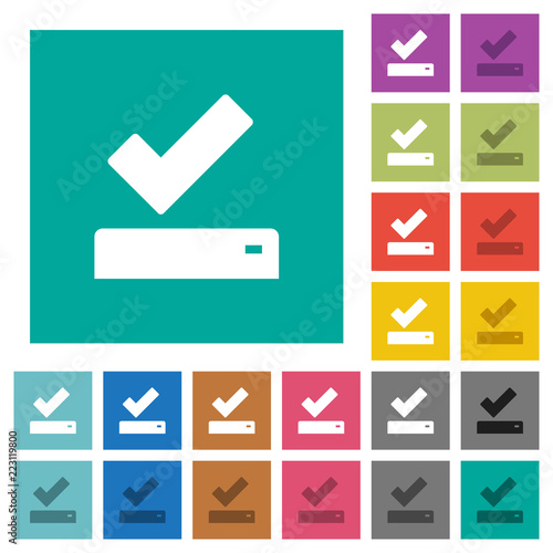 Successfully saved square flat multi colored icons